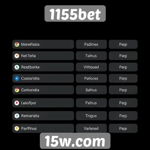 Comparativo de métodos de pagamento no 1155bet