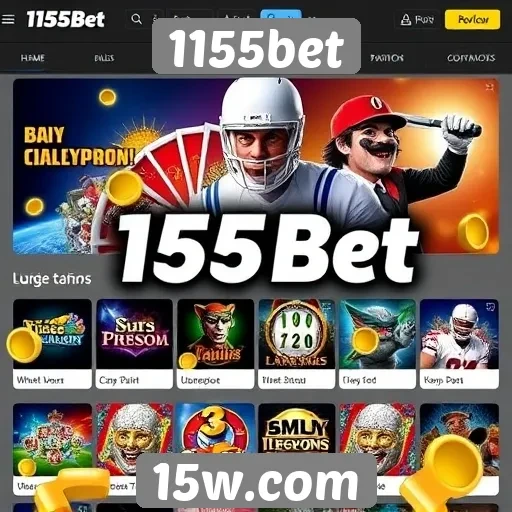 Variedade de jogos disponíveis na plataforma 1155bet